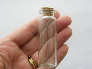 5 Mini glass bottles with corks 79408